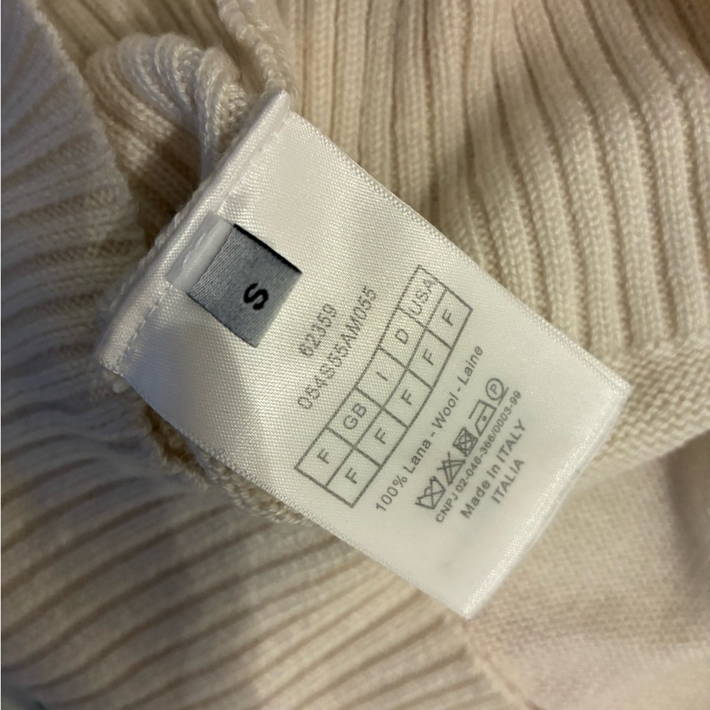 Dior Cream Knit Sweater with Black Logo and Red Stripe Accents - Picture 3 of 4